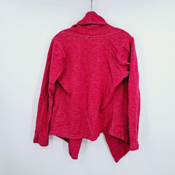 The North Face Fallsgrove Wrap Sweater Toggle Cardigan S Heathered Red Cotton - Picture 11 of 13